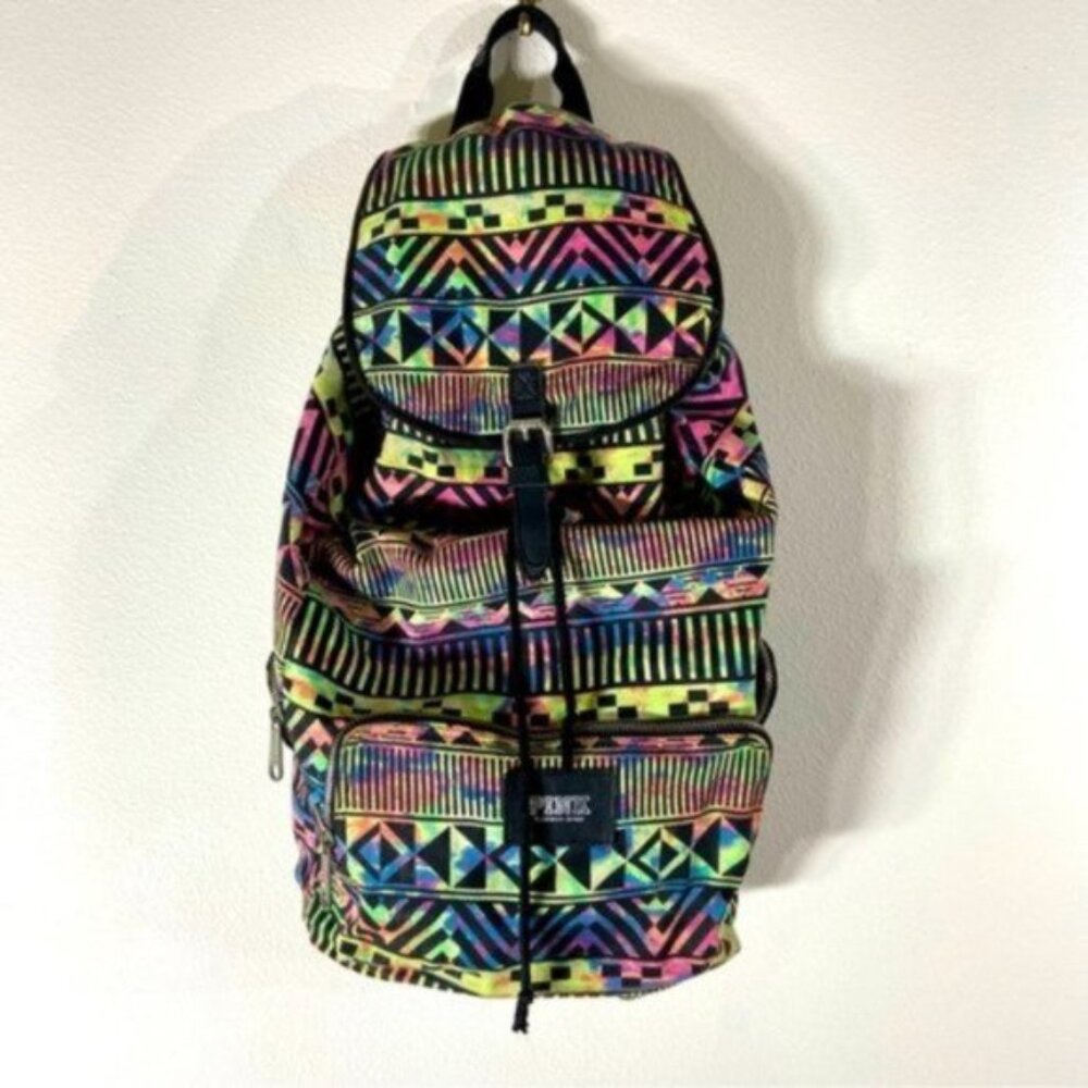 Vintage Pink Victoria’s Secret Rainbow Aztec Backpack